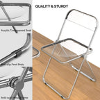 VINGLI Folding Acrylic Table and Chair Set Small TV Tray for Snack Dinner on Couch, Tiny Foldable Desk Writing Desk for Home Office for Small Spaces