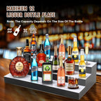 FAHKNS 3 Tiers 16 Inch APP & RF Remote Control LED Lighted Liquor Bottle Display, LED Liquor Shelves, Liquor Bottle Accessories Shelf for Home Bar, 16 Static Colors 4 Dynamic Mode