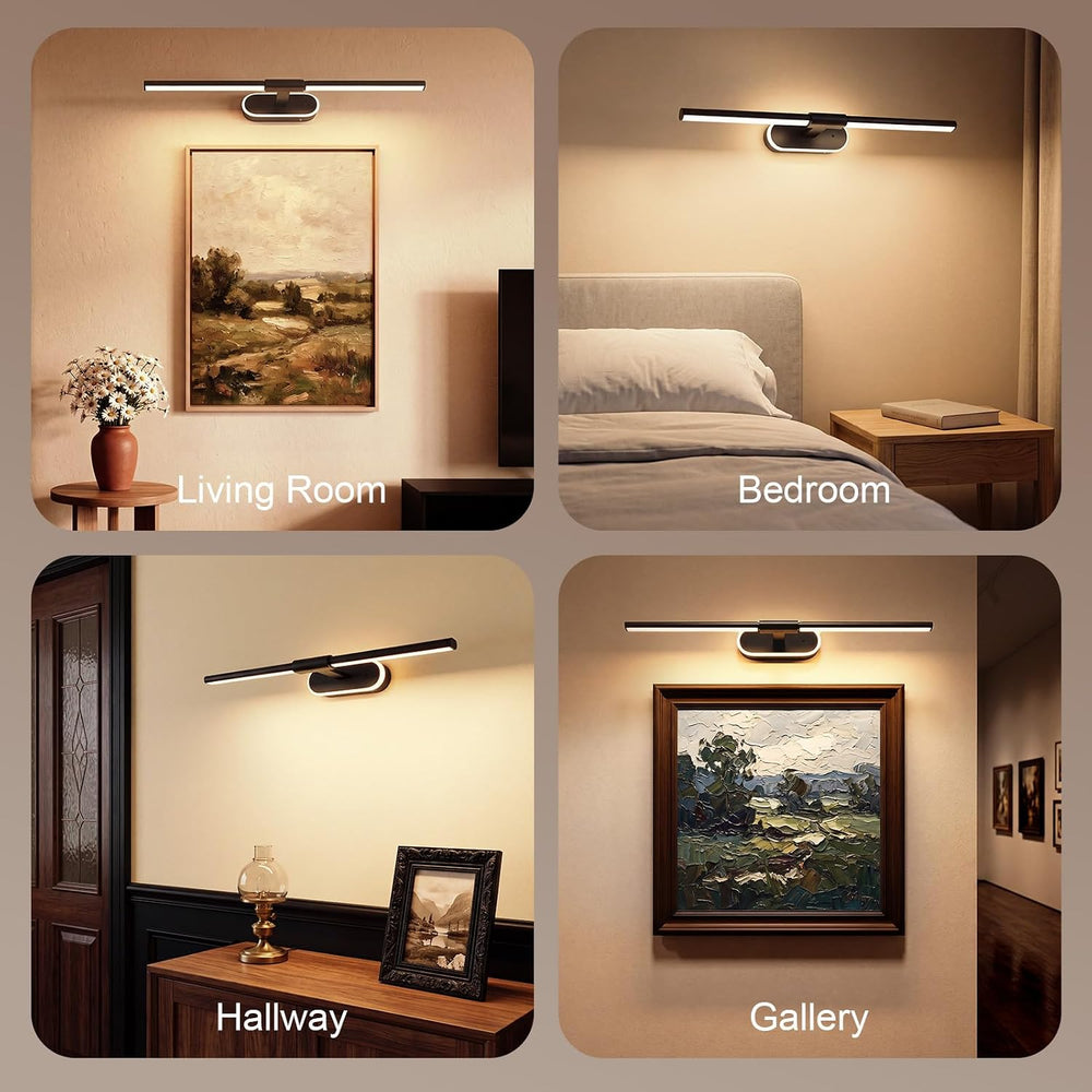 24" Wireless Picture Lights for Wall, Rechargeable Art Light with Timer