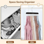TOPIA HANGER Bra Hanger for Closet, 2 Pack Tank Top Hangers 40 Hooks Capacity Foldable Wood Space Saving Hangers Closet Organizer for Tank Top, Bra, Scarf, Belt, Tie etc - CT46B-2