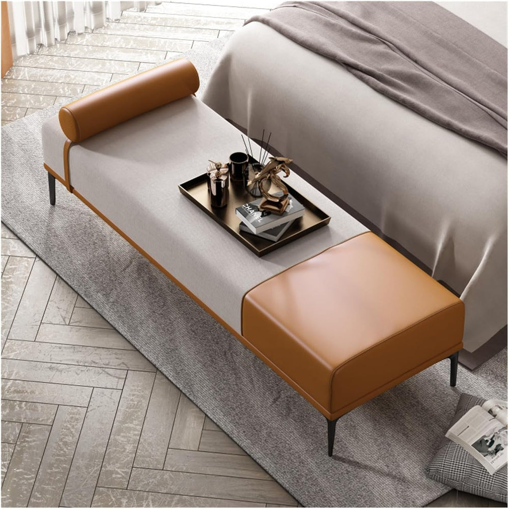Modern Fabric Storage Bench for Entryway, Upholstered for Bedroom End of Bed,...