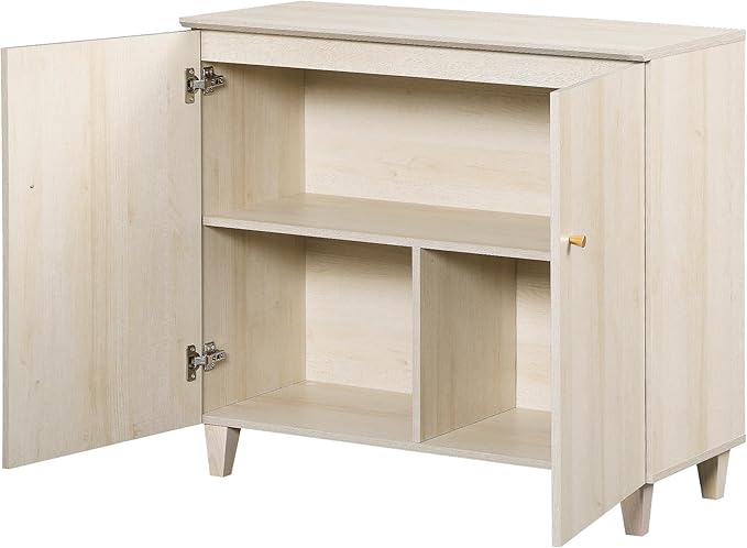 WAMPAT TV Stand Cabinets for 100+ Inches TVs, 3-in-1 Wood Media Console Table with Doors and Drawers, Modern Highboy Entertainment Center with Storage for Living Room Bedroom, Natural Oak