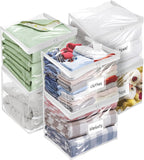 Plastic Storage Bags with Easy-Glide Zipper, Pack of 8, Durable Clear Vinyl Zippered Storage Bags for Clothes Sweaters Comforters Blankets Sheets Bedding (12 x 12 x 12 Inch)