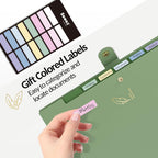 Sooez Aesthetic 8 Pocket Accordion File Organizer, Pastels Expanding File Folder for Important Document with Labels, Portable Receipt Bill Paper Organizer for Office School Supplies, Letter Size Beige