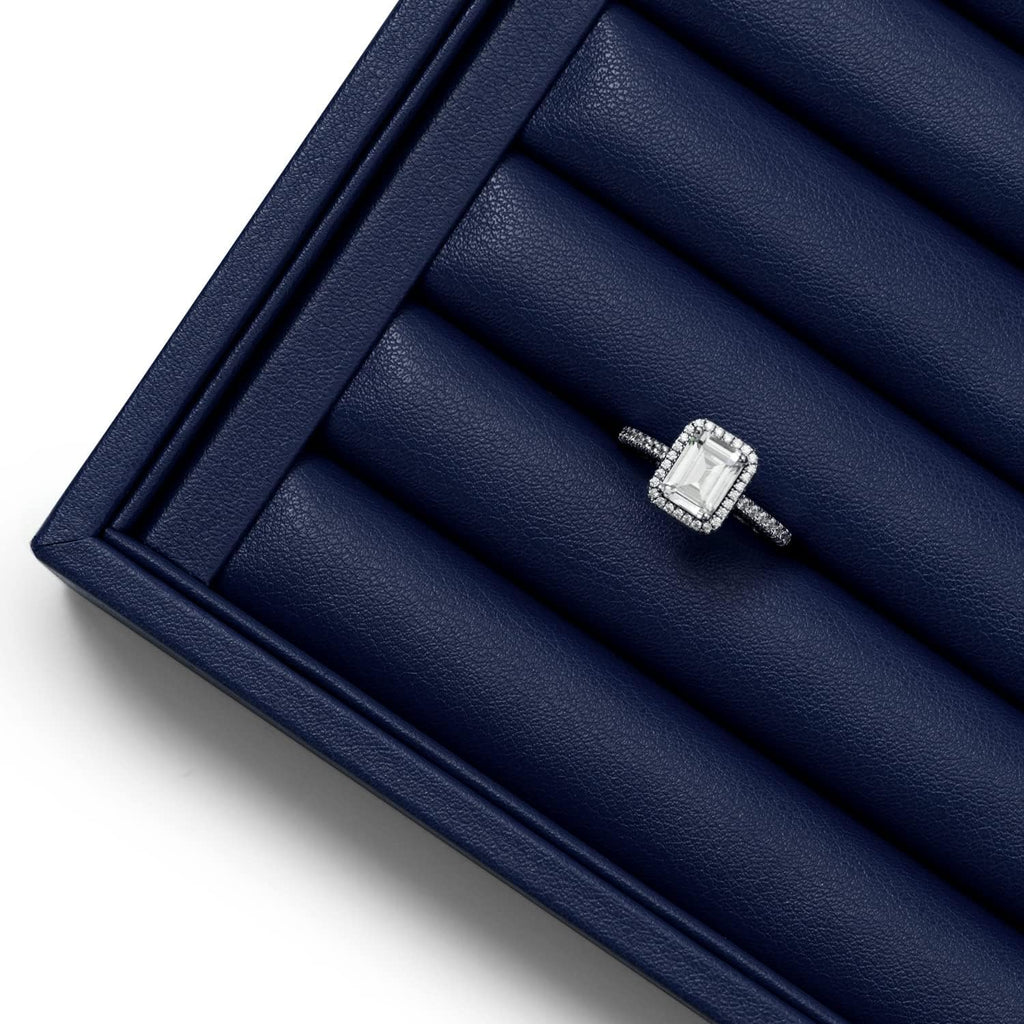 Oirlv Elegant Blue Ring Organizer Tray Stackable Jewelry Trays Jewelry Drawer Organizer Ring Earring Storage