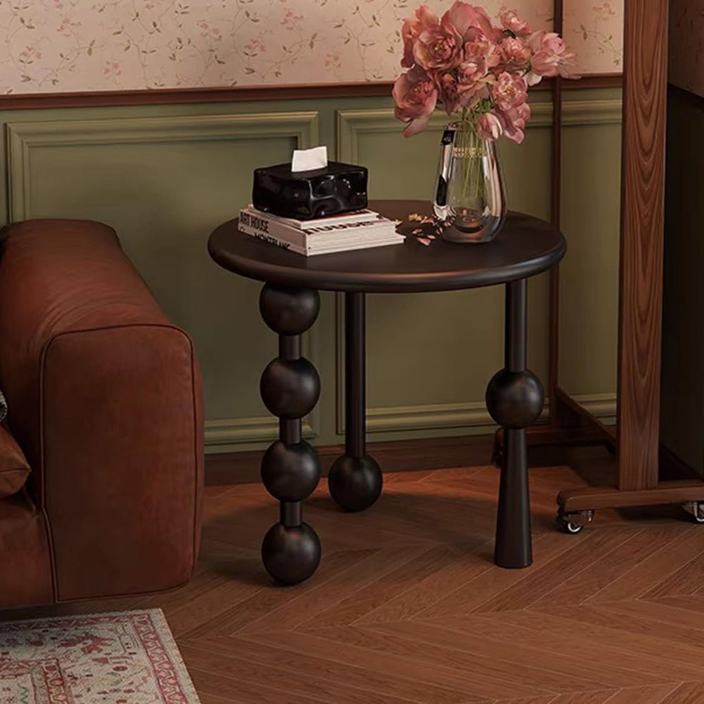 YUNMUAIR-Modern Side Tables Living Room,Black Round End Table for Home Decor,...