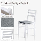 Livinia Seattle Modern Farmhouse Kitchen Dining Room Chair Set of 2, Solid Wood Fabric Upholstered Cushion Seat Wood Ladder Back Chairs (White)