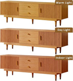 Mid Century Modern TV Stand for 80 inch TV, 70.9" Wood TV Console with 2 Storage Cabinet & 2 Drawers, Entertainment Center, Media Console for Living Room/Bedroom