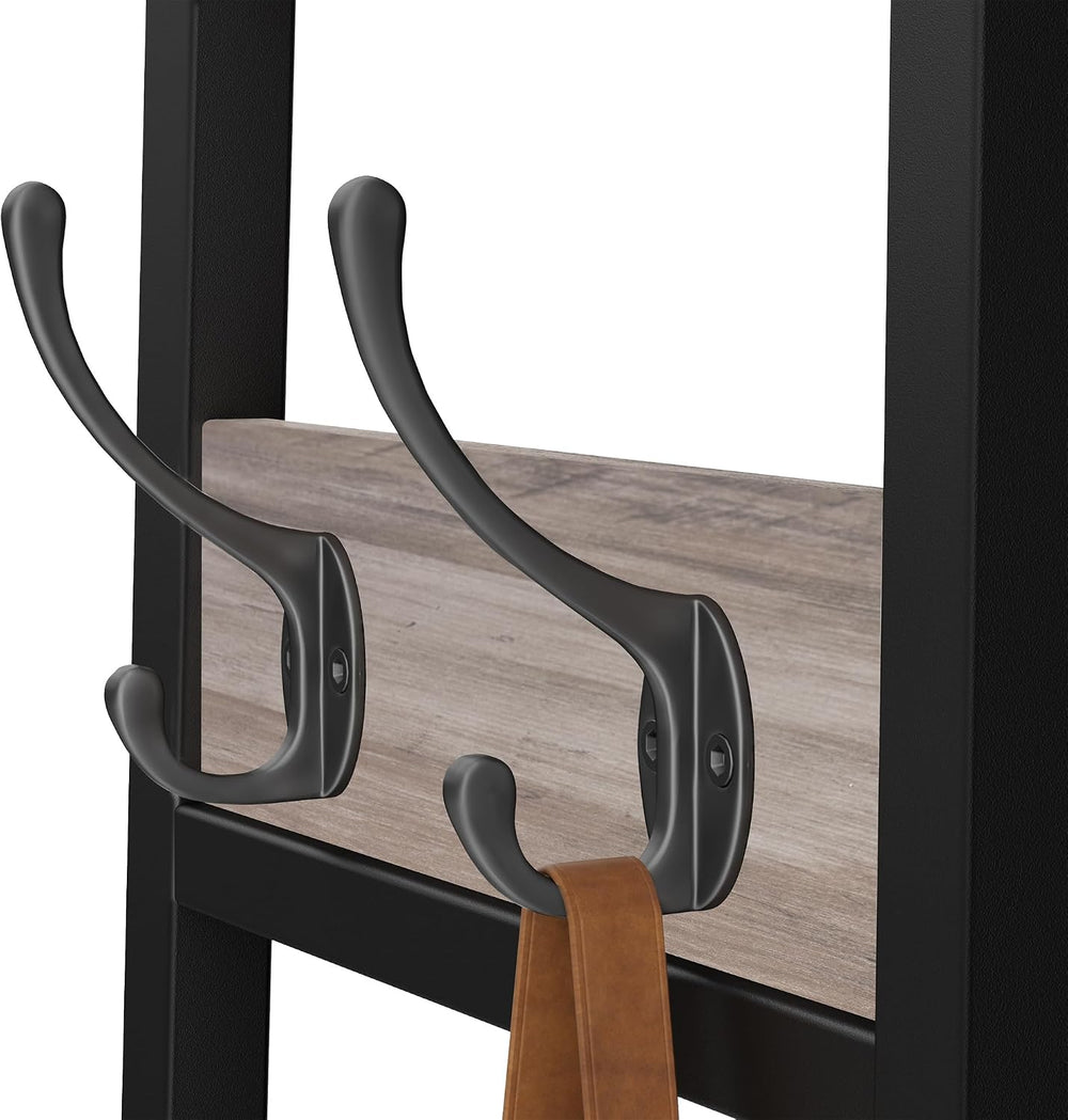 Coat Rack Freestanding with 3 Shelves and 7 Hooks