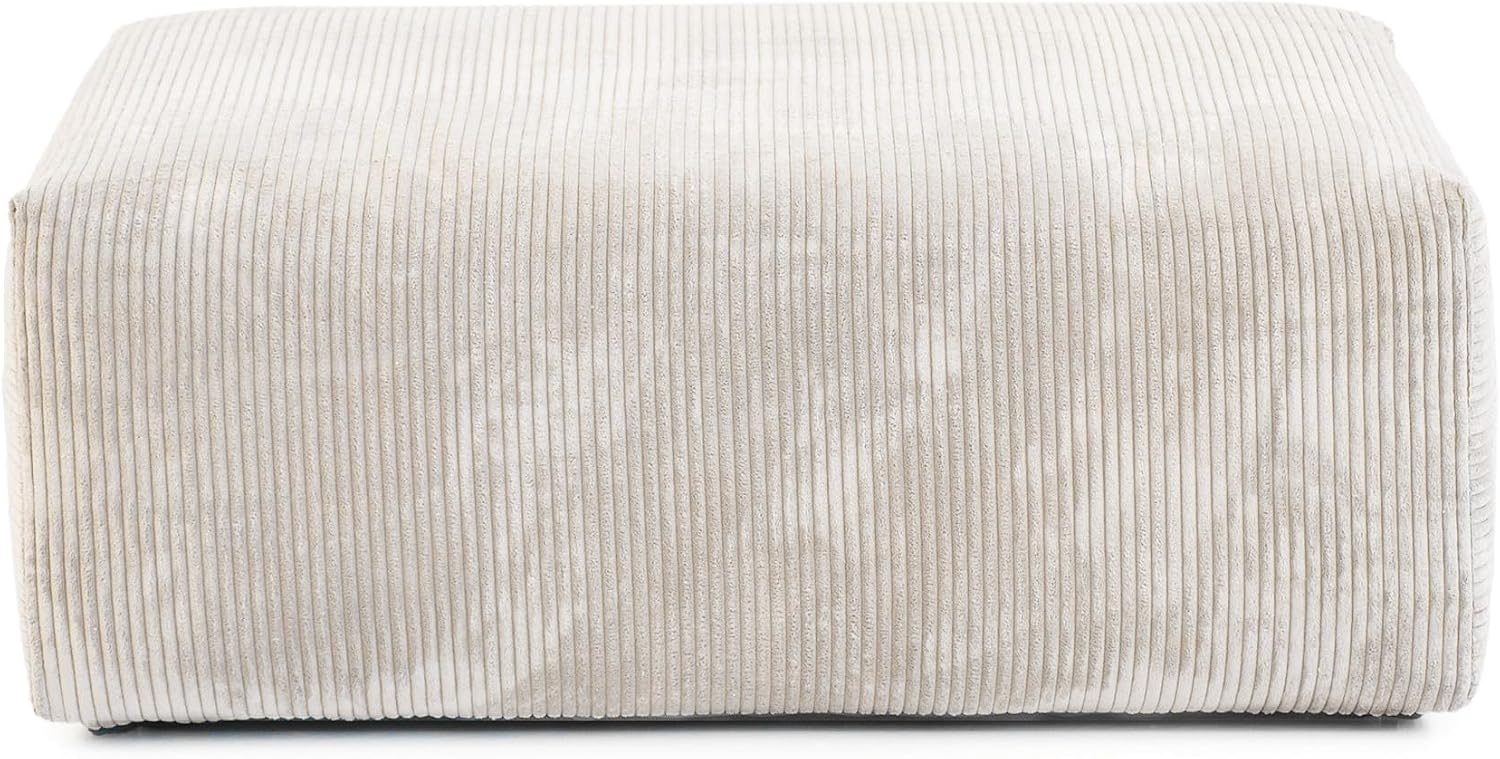 JACH 39.37" Oversized Ottoman Seater for Living Room, Deep Seat Extra Sofa Seater, Minimalist Chaise Ottoman, Modern Corduroy Ottomans for Living Room, Apartment, Beige ﻿