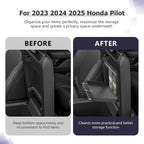 LUWU Center Console Hidden Box Organizer Compatible with 2023 2024 2025 Honda Pilot & 2024 2025 Ridgeline & 2024 2025 2026 Honda Passport Accessories Armrest Hidden Storage Box Secret Compartment Box