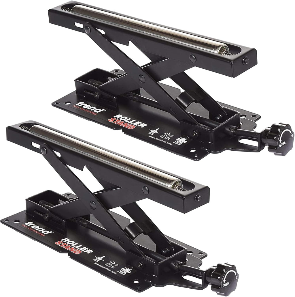 Trend Set of 2 Adjustable Miter Saw Roller Stand, 140 lbs Capacity and Height Adjustment from 2 inches to 6.3 inches, R/STAND/A/2