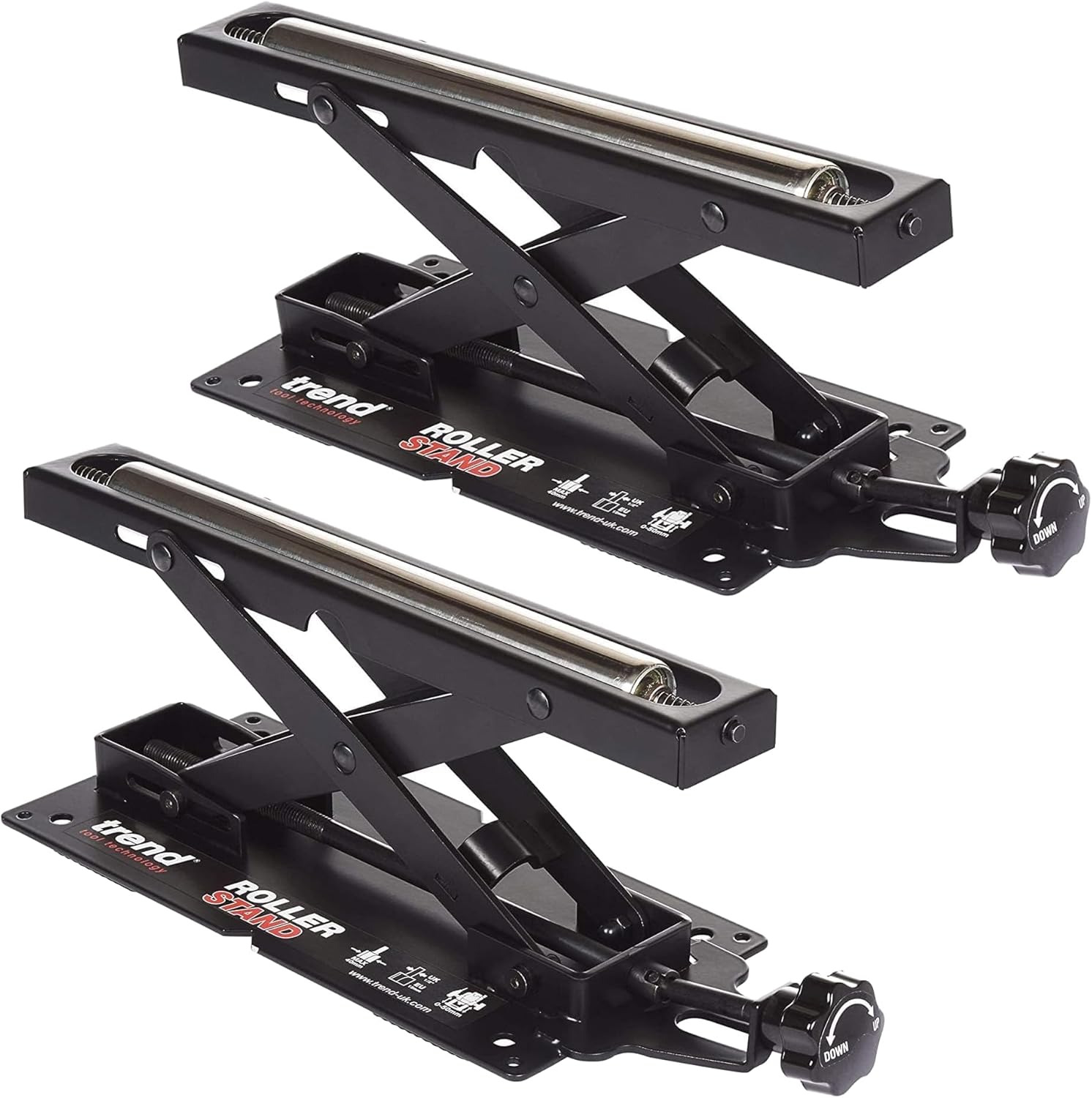 Trend Set of 2 Adjustable Miter Saw Roller Stand, 140 lbs Capacity and Height Adjustment from 2 inches to 6.3 inches, R/STAND/A/2