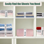 12 Pieces Bed Sheet Organizer Bands, Closet Organization Sheet Straps, Linen Labels Bedding Bands, Elastic Bed Sheet Storage Sheet Keepers （6PcsQueen 6PcsKing ）