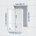 Stainless Steel Shower Niche 18" X 12", No Tile Needed Wall Niche Double Shelves, Recessed Shower Shelf for Bathroom Storage, Matte White
