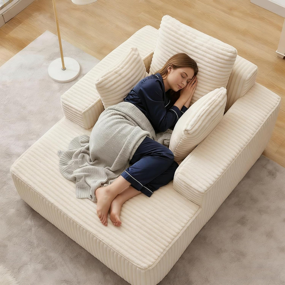 Chaise Lounge Chair, 54" Oversized Cloud Couch Sofa with Deep Seat, Plus...
