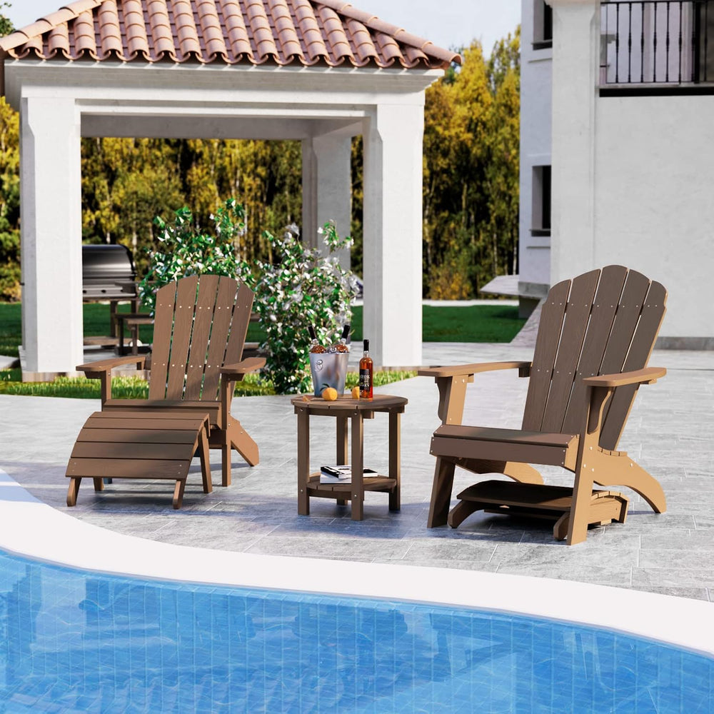 YEFU Adirondack Ottoman, Patio Foot Rest, Adirondack Foot Rest (2-Piece Foldi...
