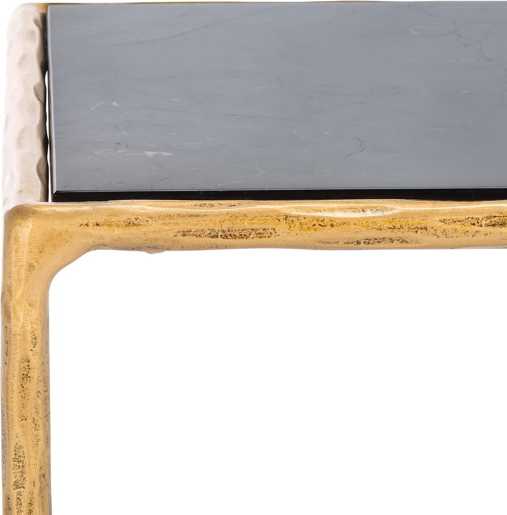 SAFAVIEH Couture Collection Jessa Brass Base & Black Marble Top Square En...