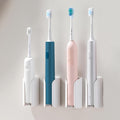 Electric Toothbrush Holder for Bathroom, Wall-Mounted Toothbrush Stand with Self-Adhesive, Compact Bathroom Caddy for Electric Toothbrushes (White-4pcs)