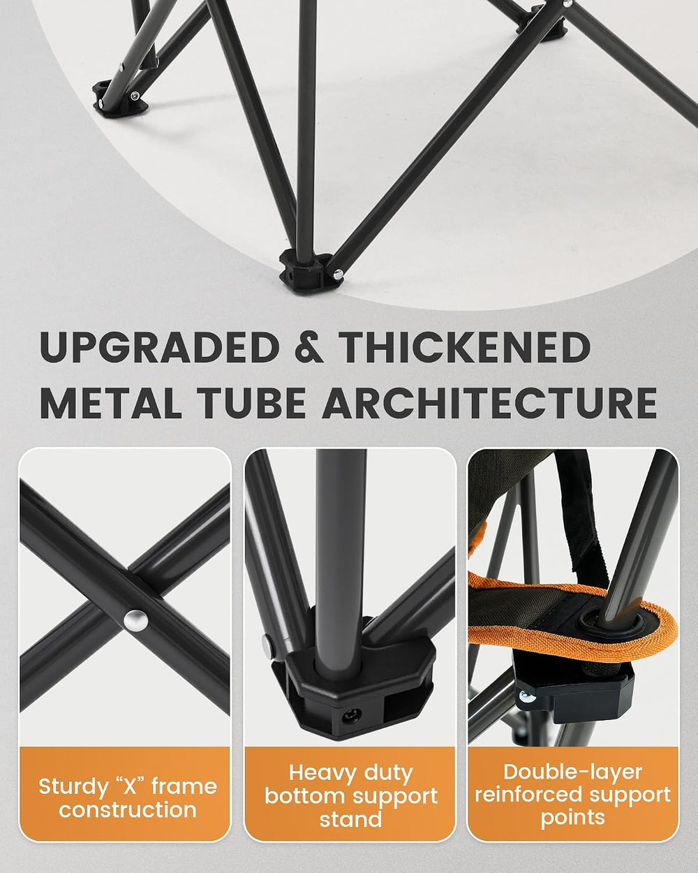 Upgrade Oversized Padded Camping Chair with Adjustable Cup Holder,Weight Capa...