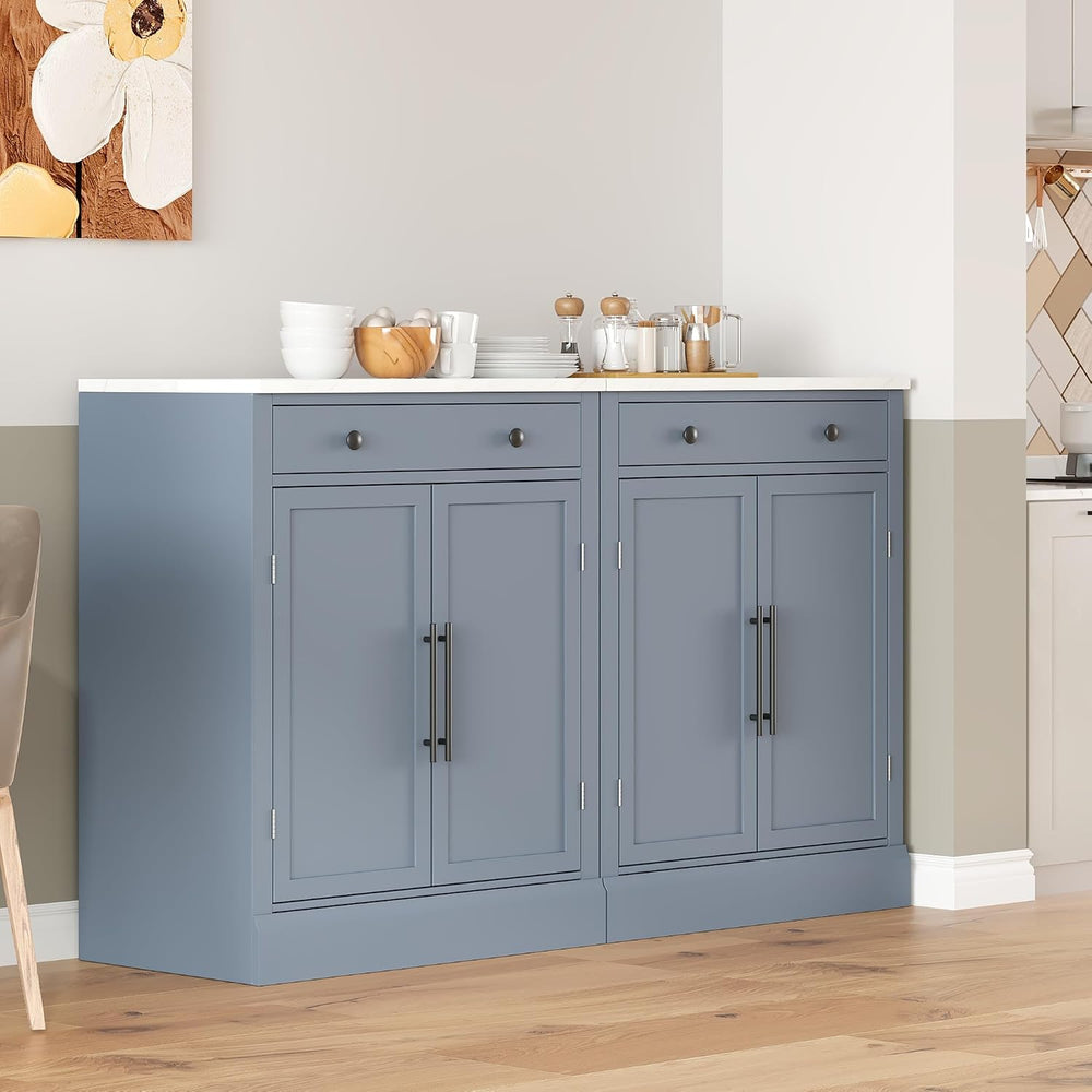 Kitchen Pantry with Drawer, Kitchen Storage Cabinet with 2 Doors 2 Adjustable...