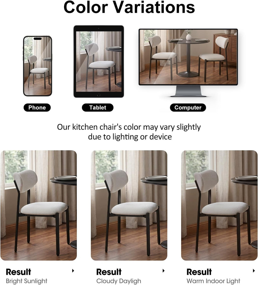 Dining Chairs, Modern Upholstered Fabric Kitchen Chairs | Textured Fabric, Cu...