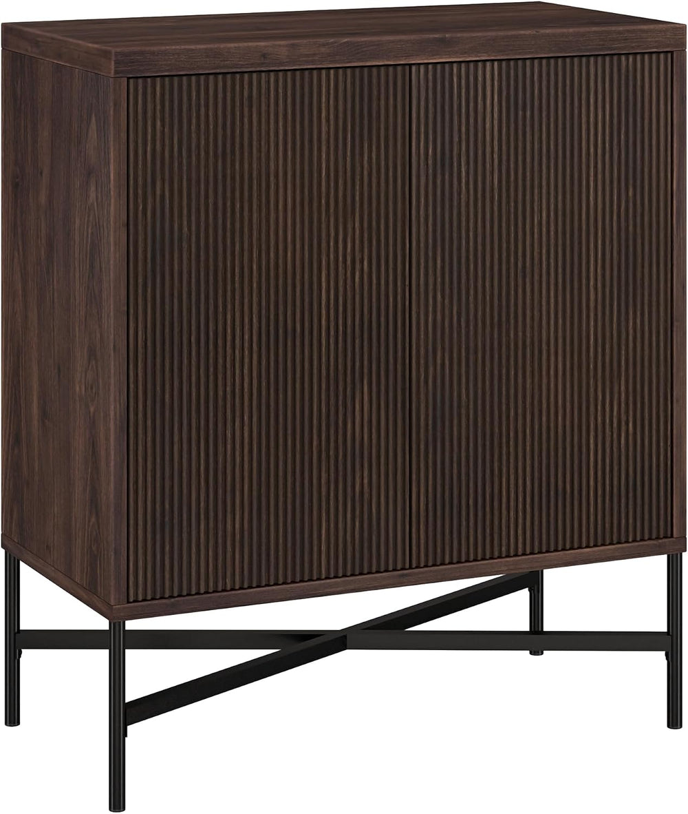 Henn&Hart 28" Fluted Accent Cabinet, Sideboard Buffet, Rich Brown
