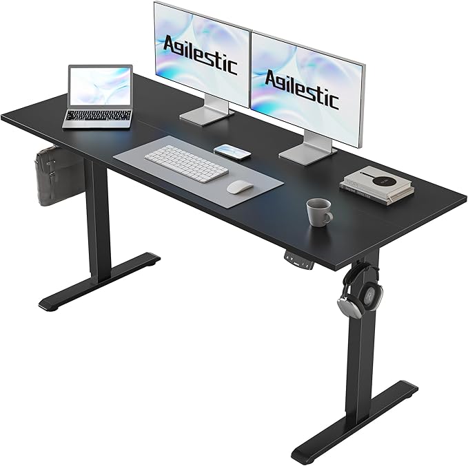 Agilestic Electric Standing Desk, 55 x 24 Inches Height Adjustable Desk, Sit ...