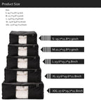 Comforter Storage Bags Pack of 2,Pillow Beddings/Blanket Clothes Organizer Storage Containers with Zippers,Breathable and Moistureproof(Black,2pcs)