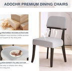 Modern Wood Dining Chairs Set of 2, Velvet Upholstered Kitchen Chairs with Open Curved Backrest & Black Hardwood Legs for Vanity, Living Room, 350 LBS Capacity, Grey