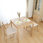 不二貿易(Fujiboeki) Fuji Boeki 52359 Dining Table for 2 People, 3-Piece Set, Wooden, Width 27.6 x Depth 27.6 x Height 28.3 inches (70 x 70 x 72 cm), Beige