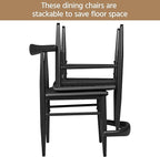 Yaheetech Dining Chairs Set of 4 Mid Century Modern Leather Dining Room Chairs with Armless Backrest & Metal Legs for Kitchen, Living Room, Black