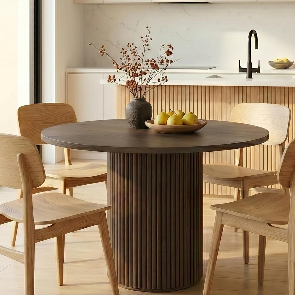 Comfy to go 40 inch Round Dining Table, Pedestal Dining Table with Concrete C...