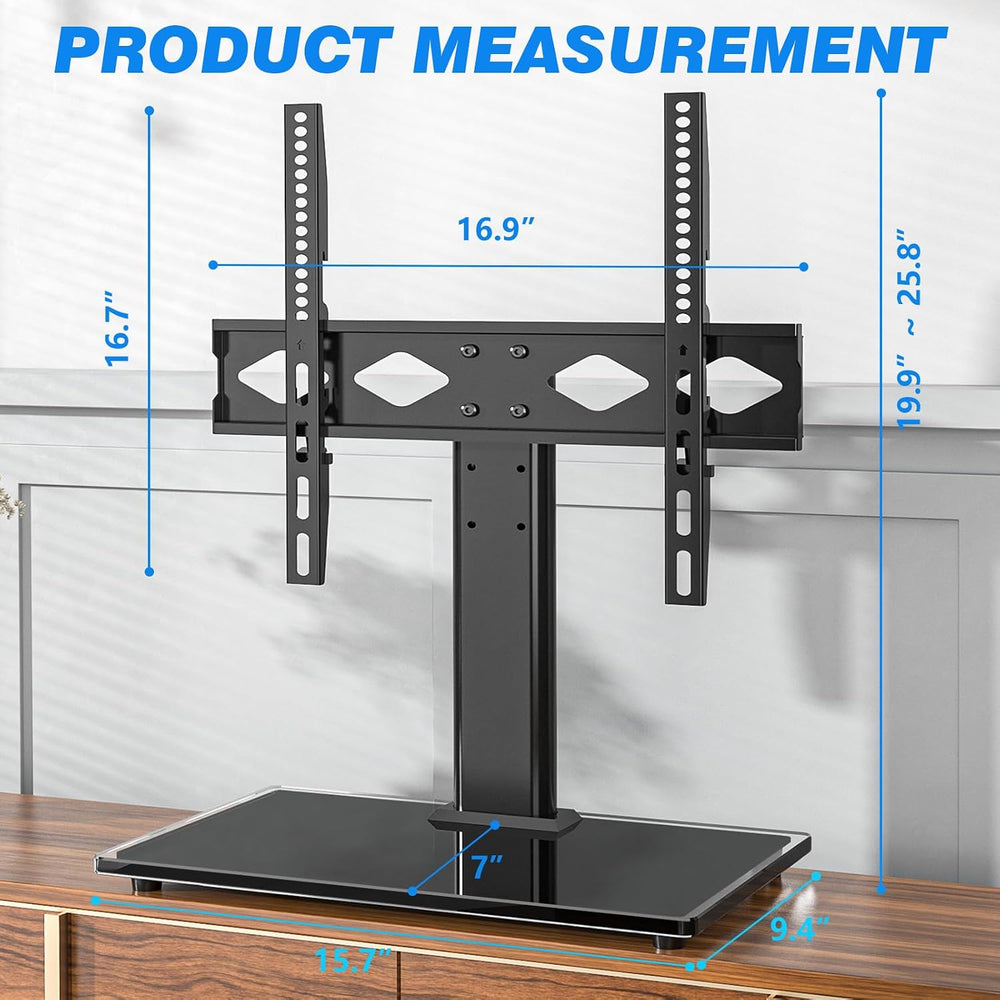 Rfiver Universal TV Stand for 27-60 inch TVs, Holds up to 88 Lbs | Tempered G...