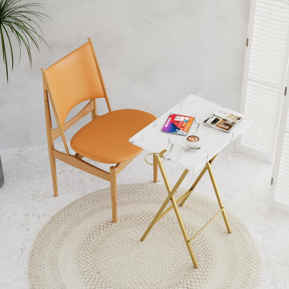 VECELO Folding TV Tray for Eating Set of 2, Portable Dinner/Snack Table with ...