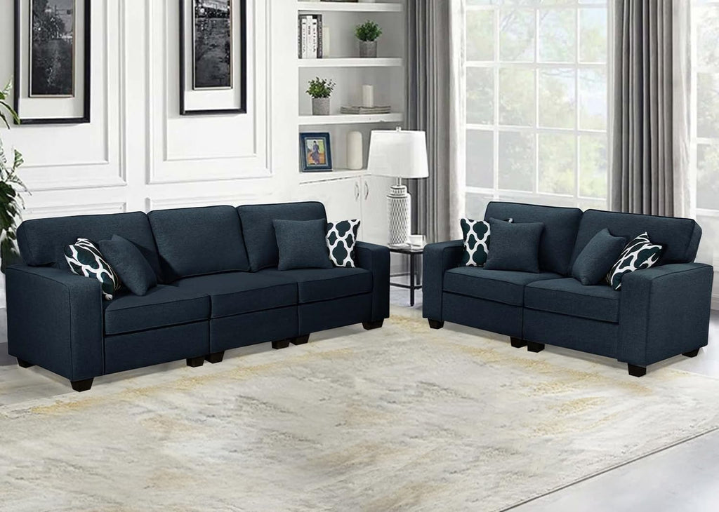 Legend Vansen Oversized Modular Sectional Sofa,U/L‑Shaped Reversible Couch with Ottoman,Deep Seat Plush Polyester Sectional for Living Room,5-Seater,Charcoal