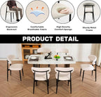 UVV Dining Chairs Set of 2, Metal Kitchen Chairs with Modern Fabric Upholstered for Dining Room, Beige