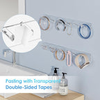 MaxGear Clear Necklace Holder 2-Pack, Wall Jewelry Organizer with 12 Hooks | Acrylic Tangle-Free Display for Necklace, Bracelet, Bangles, Ring, Perfect for Bathroom, Vanity, Closet Door