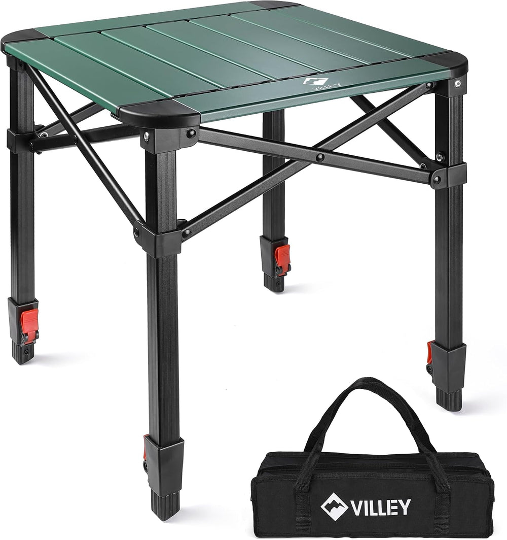 VILLEY Folding Camping Square Table, Portable Aluminum Table, Medium | Lightw...