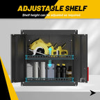 Metal Wall Cabinet,Wall Mounted Garage Storage Cabinet with Lock and Handle,Garage Wall Cabinet with Adjustable Shelves for Garages, Storage Rooms, Basements