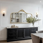 G-LEAF Vintage Baroque Mirror 48"X30", Victorian Antique Mirror with Gold Ornate Metal Frame for Fireplace Entryway Living Room Hallway Bathroom