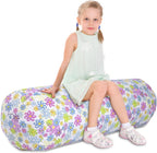 Stuffed Animal Storage Bean Bag Chair Cover (No Filler), Cylinder Plush Toy Storage Stuff and Sit Seat for Kids Boys and Girls, Canvas Large Soft Sit & Play Sofa with YKK Zipper