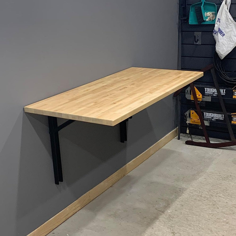 Wallmaster Wall Mounted Folding Workbench Heavy Duty Fold Down Table Utility ...
