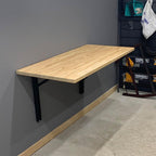 Wallmaster Wall Mounted Folding Workbench Heavy Duty Fold Down Table Utility Bench Solutions Laundry Shelf Wall Desk with Metal Shelf Bracket (47.24 x 19.68 x 24 Inch)