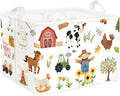 Clastyle Farm Animals Baby Laundry Hamper Leaf Kid Storage Basket Boy Girl Gift Toy Box Collapsible Clothes Organizer Nursery Bin for Bedroom,Sunflowers,40 * 30 * 30 cm