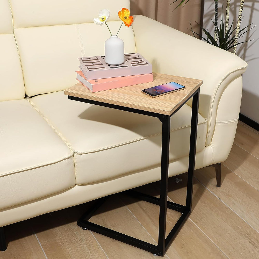 Cabilock C Shaped End Table, Side Table for Couch with Storage, Space-Saving ...