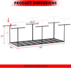 YOHKOH 3x8 Ft Overhead Garage Storage Rack, Ceiling Storage & Hanging Rack for Garage, Adjustable Heavy-Duty Metal, 600lbs, Black