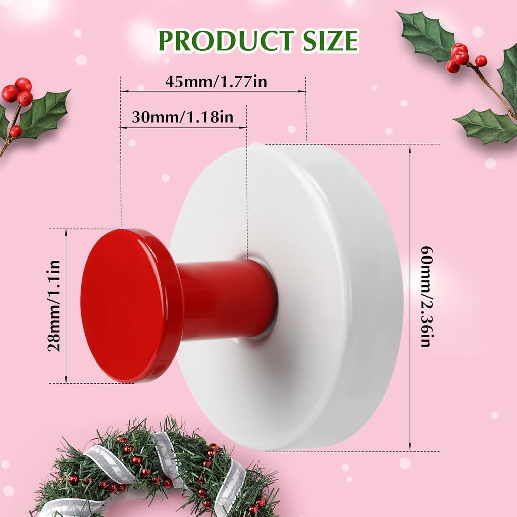 Suction Cup Hooks for Shower No-Drill Bathroom Hooks for Towels, Robes, Loofah Mountable on Bathroom Walls, Kitchen, Glass, Mirrors, Tile and Smooth,Non-Porous Surfaces (2, Red White)