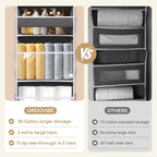 5 Tiers Over Door Organizer with 10 Mesh Side Pockets, 50 lbs Weight Capacity Hanging Storage Organizer with Clear Window Kids Toys, Shoes, Diapers, Dark Gray