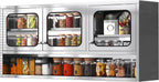 ZZV 59” Kitchen Wall Cabinet, Stainless Steel Wall Mounted Cabinet with Adjustable Shelves, Industrial Wall Storage Cabinet for Garage, Warehouse, No Assembly Required, 11.82D x 59.06W x 27.56H in